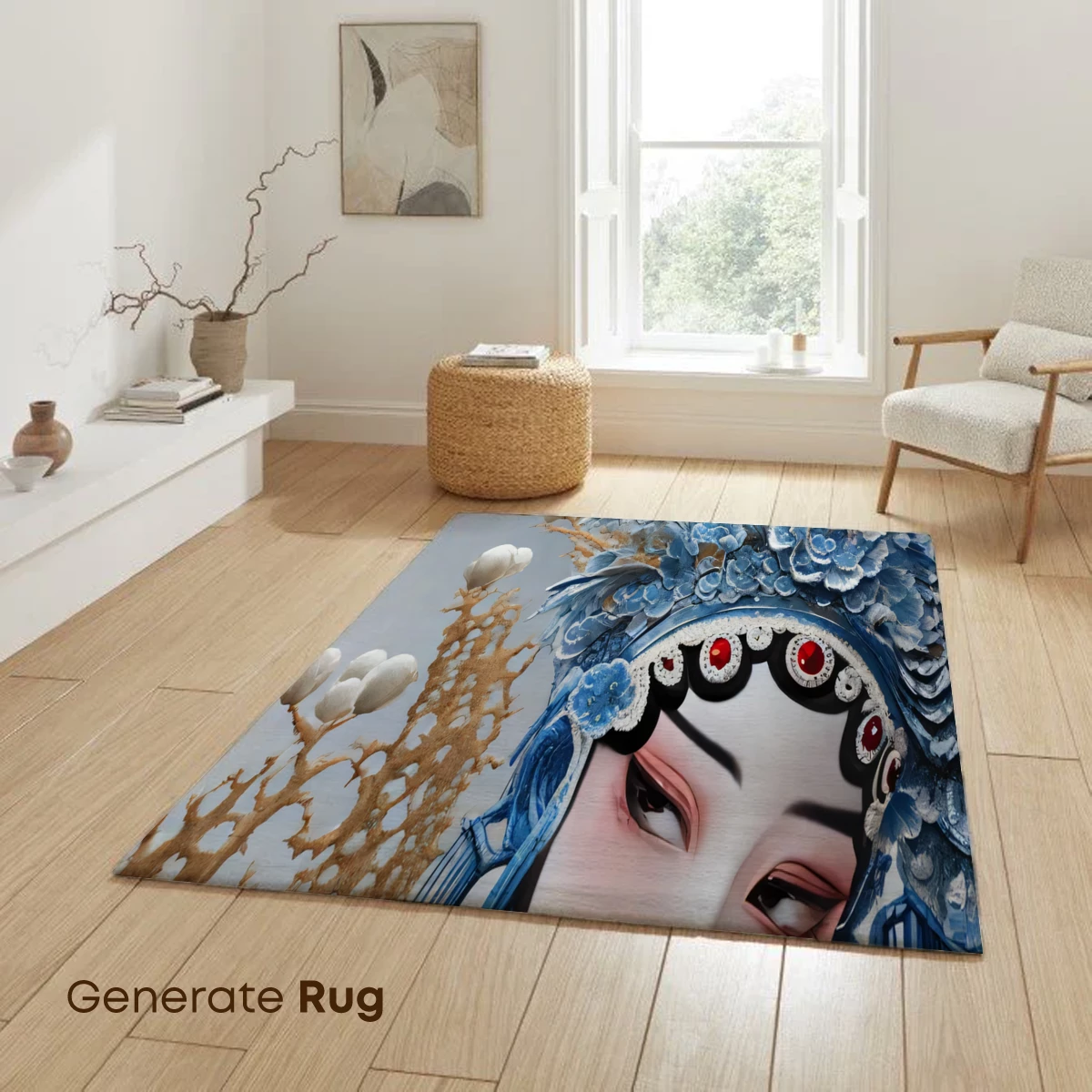 Ethereal Opera Muse: Blue Floral Headdress - Image 6