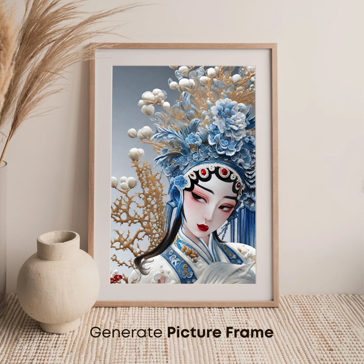 Ethereal Opera Muse: Blue Floral Headdress - Image 7