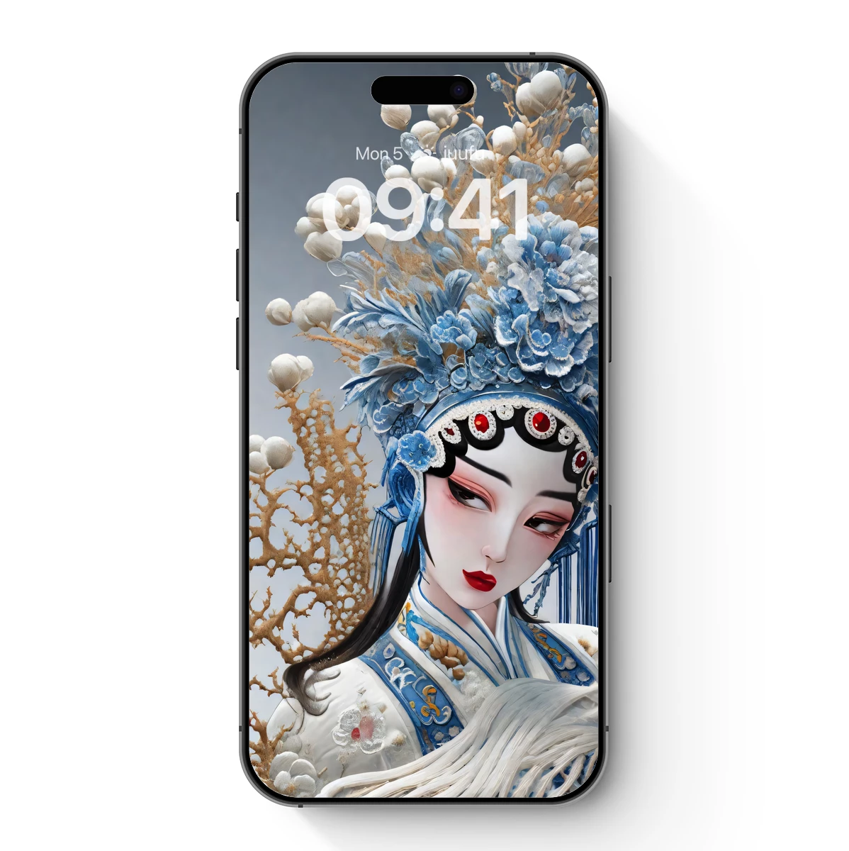 Ethereal Opera Muse: Blue Floral Headdress