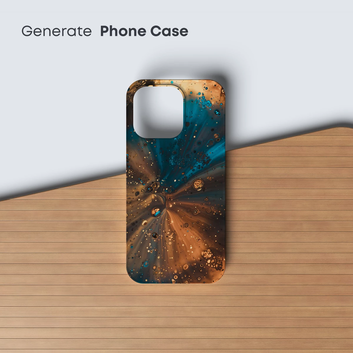 Cosmic Ink Symphony: Teal and Amber Fusion - Image 3