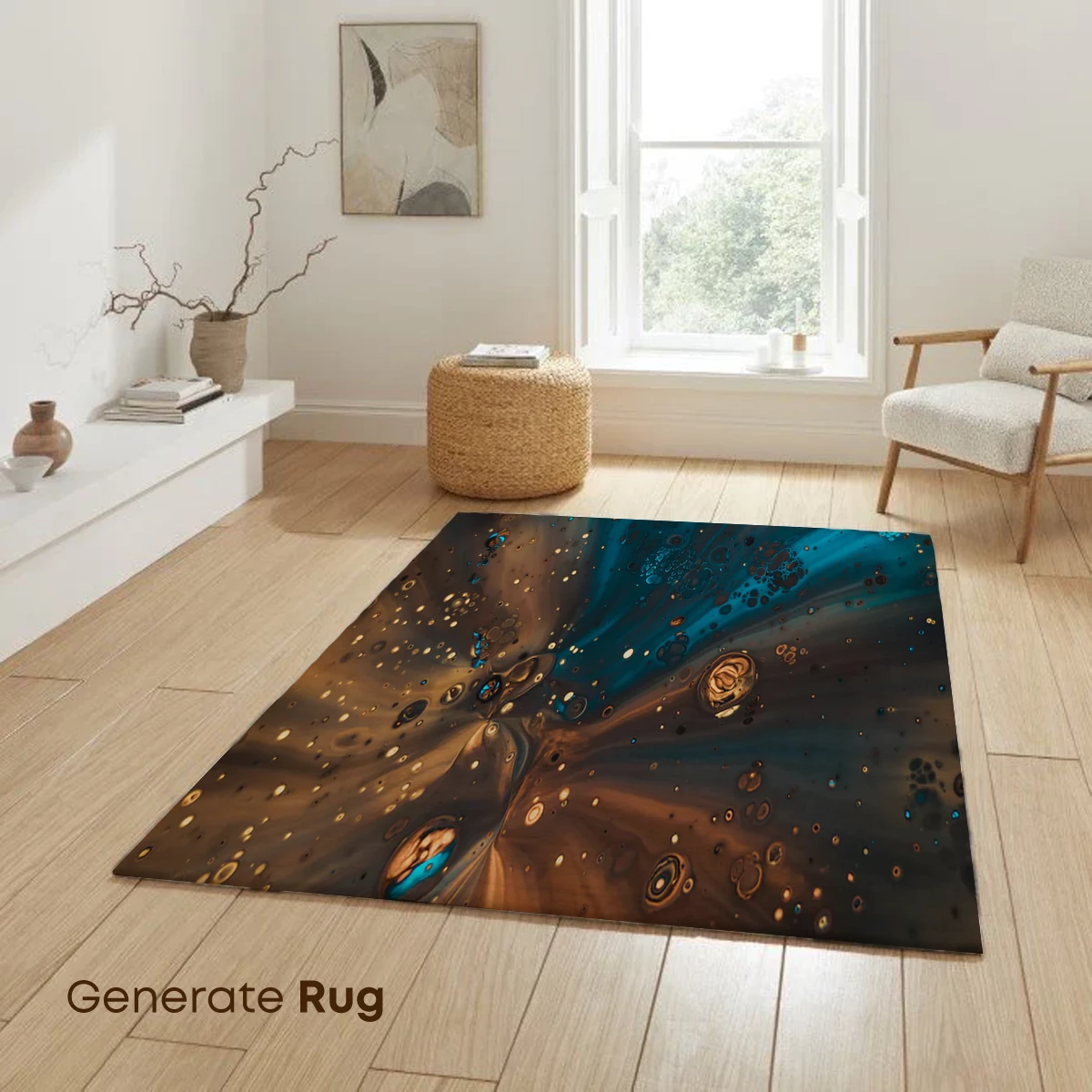 Cosmic Ink Symphony: Teal and Amber Fusion - Image 6