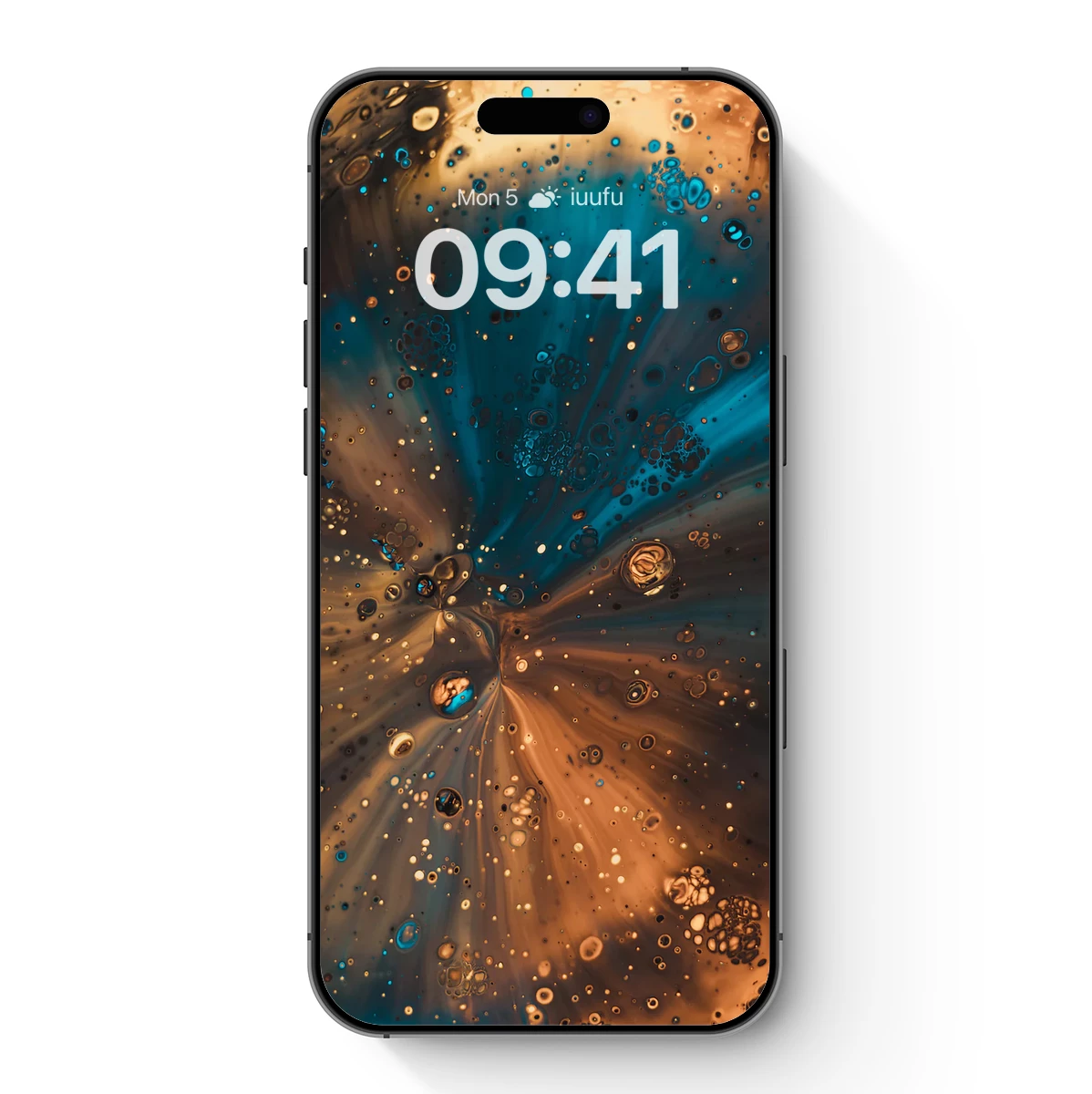 Cosmic Ink Symphony: Teal and Amber Fusion