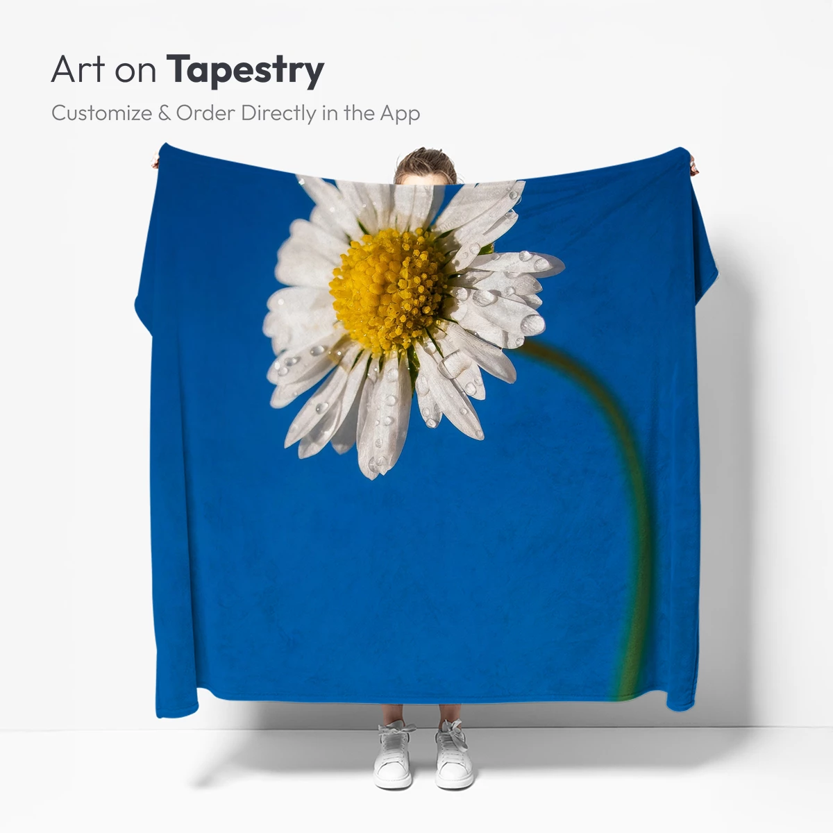 Dew-Kissed Daisy Against Vibrant Blue Sky - Image 5