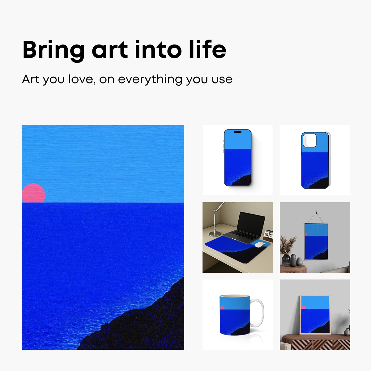 Crimson Sunset Over Azure Depths - Image 2