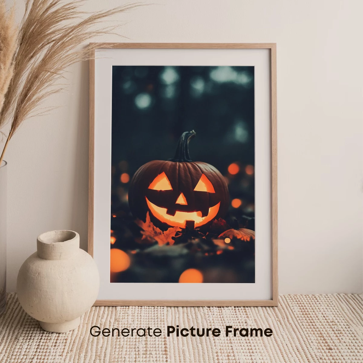 Glowing Jack-o'-Lantern in Enchanted Night Forest - Image 7