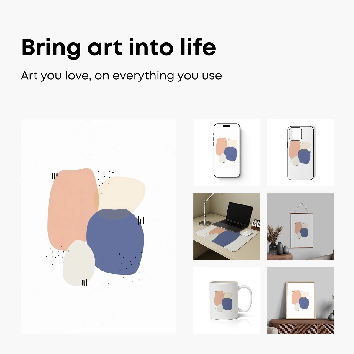 Abstract Blob Harmony: Modern Minimalist Palette - Image 2