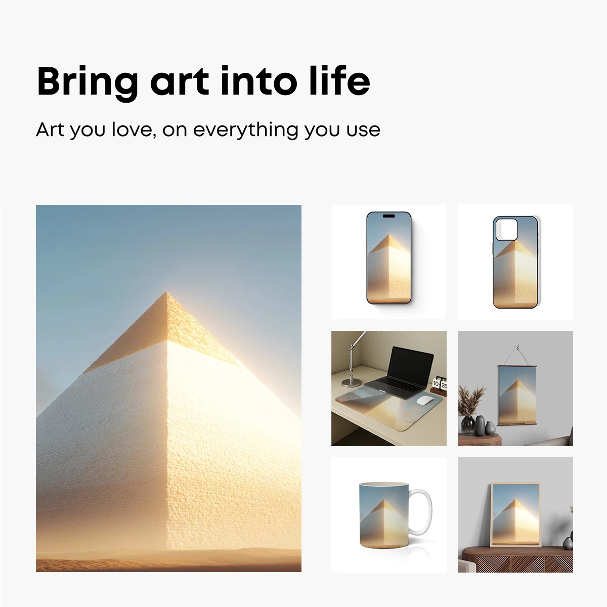 Golden Pyramid at Dawn: A Desert Odyssey - Image 2