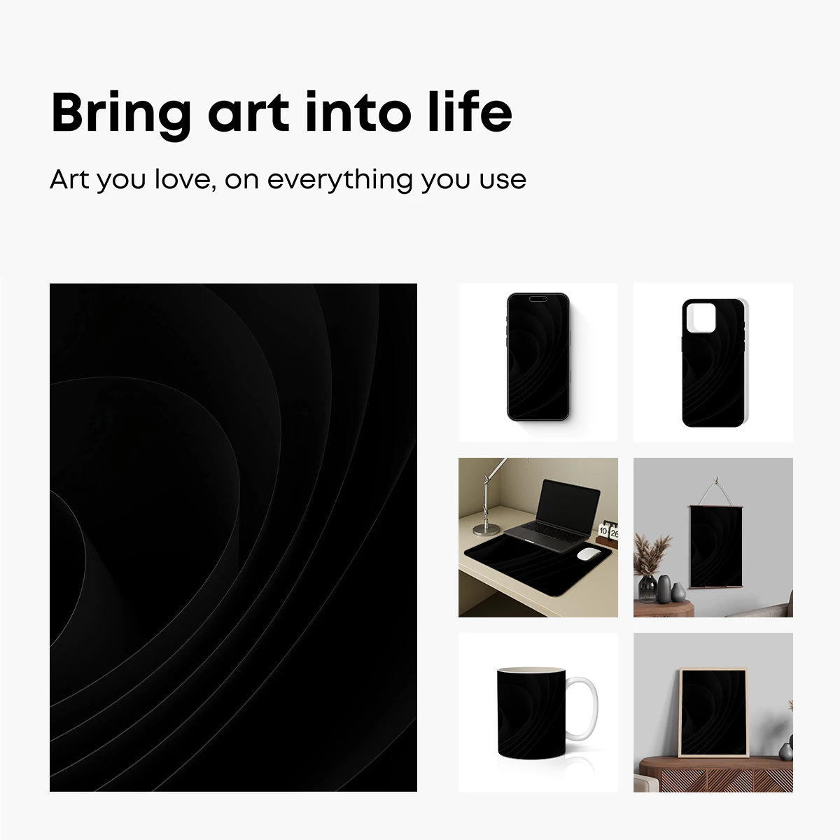 Eclipse of Shadows: Abstract Black Circles - Image 2