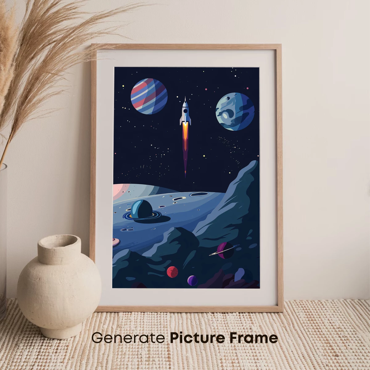 Cosmic Odyssey: Rocket Launch Amidst Planetary Wonders - Image 7