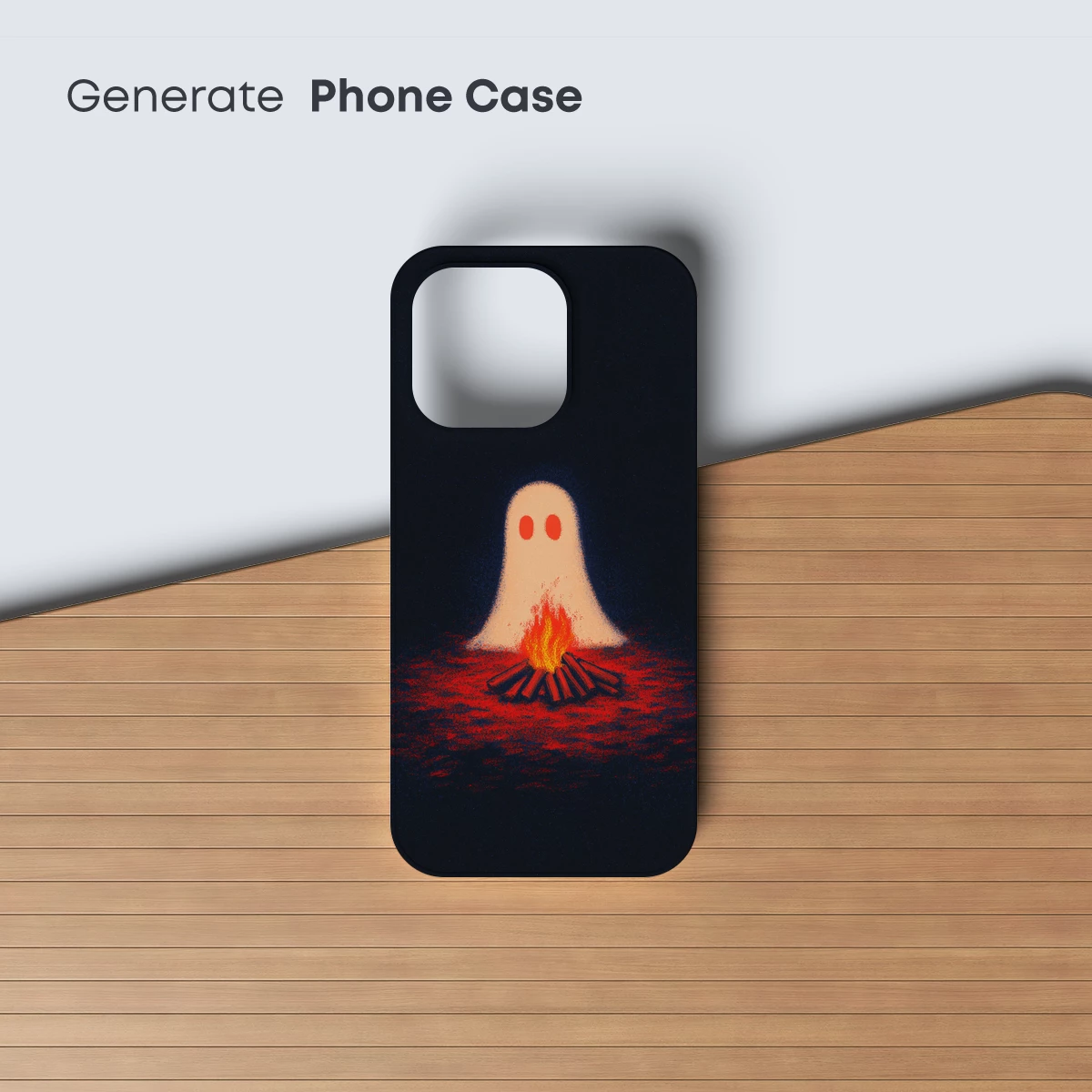 Ghostly Campfire Glow: A Spooky Night Embrace - Image 3