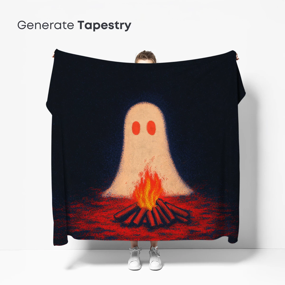 Ghostly Campfire Glow: A Spooky Night Embrace - Image 5