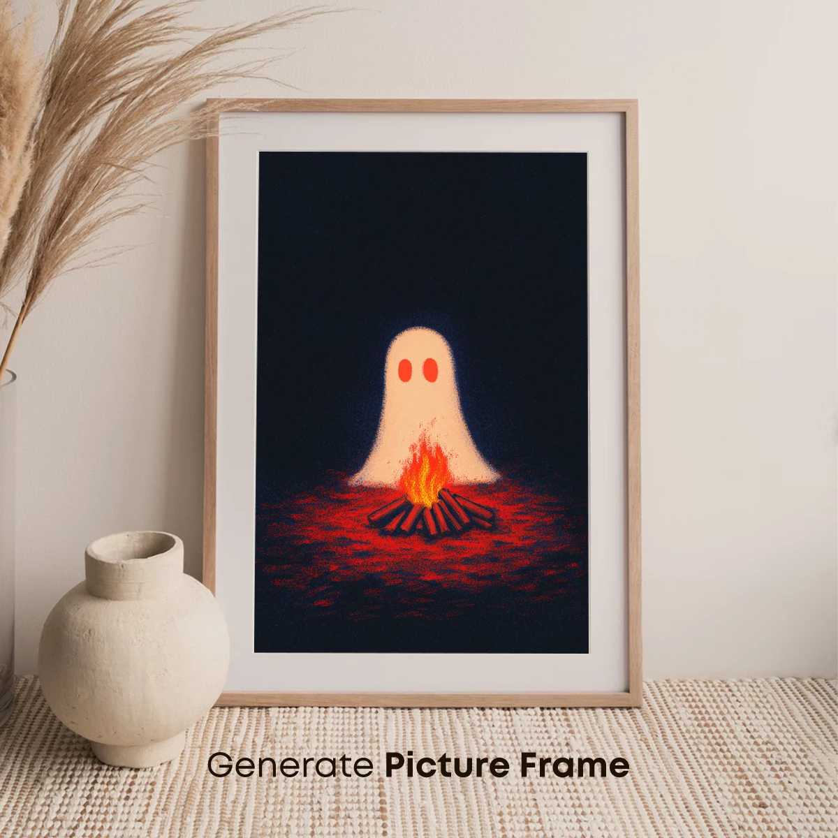 Ghostly Campfire Glow: A Spooky Night Embrace - Image 7