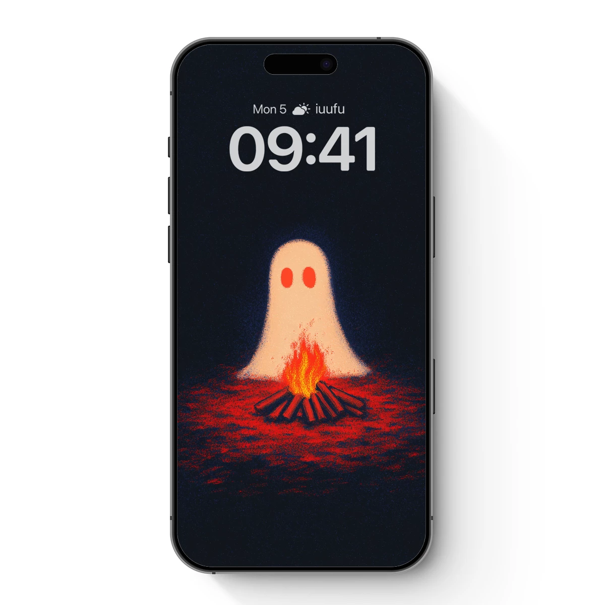 Ghostly Campfire Glow: A Spooky Night Embrace