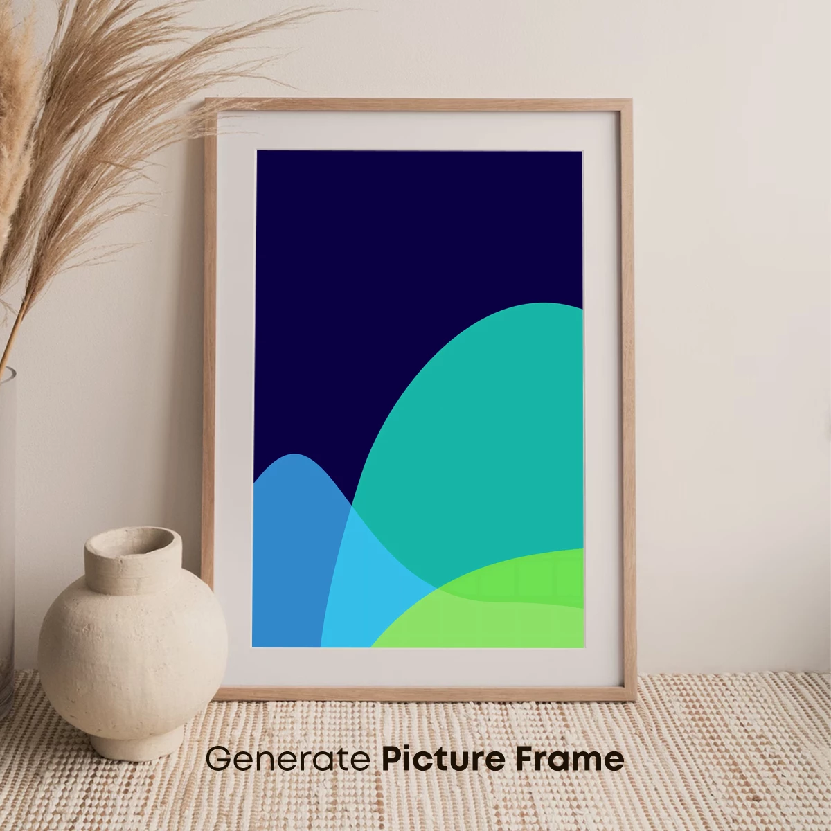 Abstract Ocean Waves in Teal Harmony - Image 7