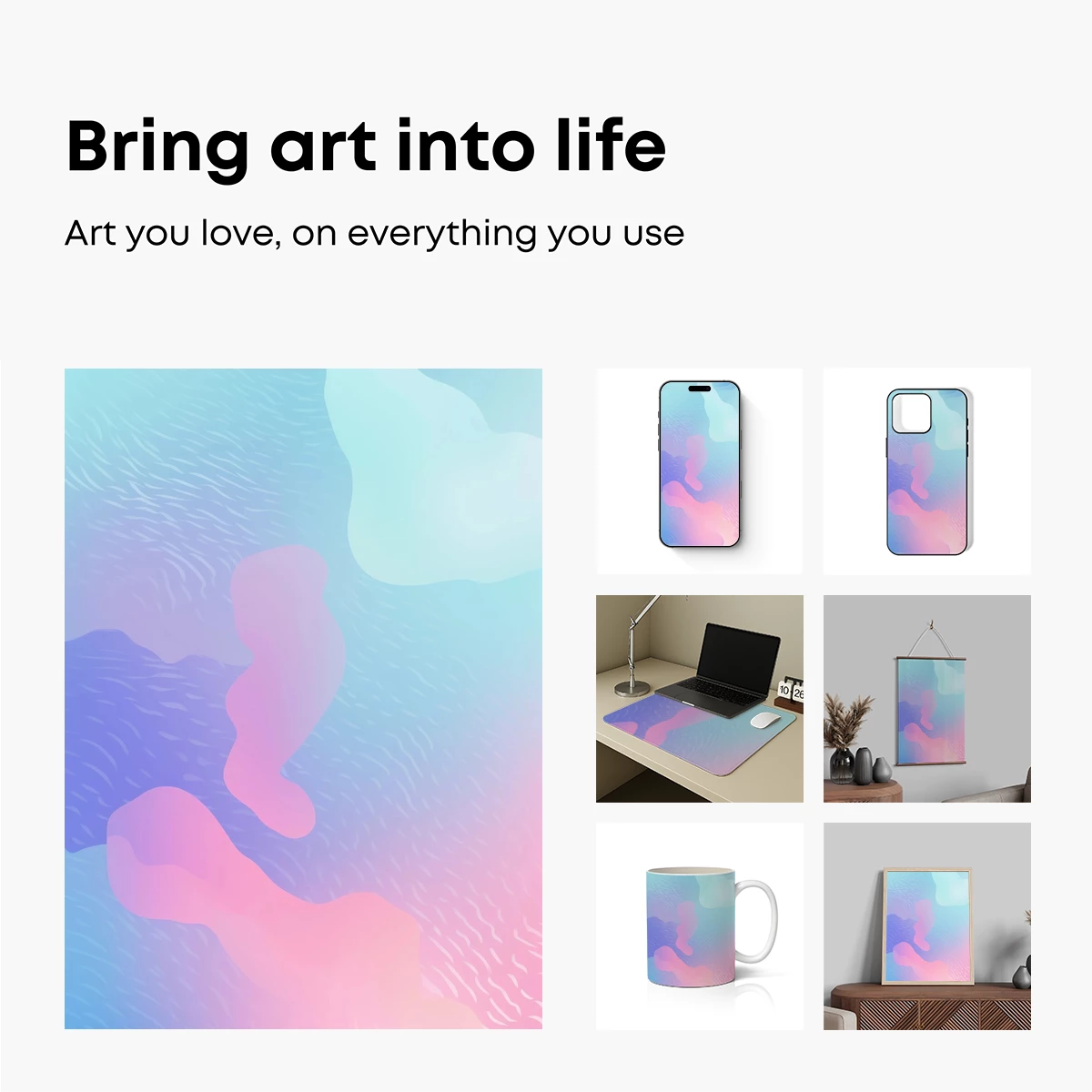 Fluid Dreamscape: Pastel Waves and Abstract Forms - Image 2