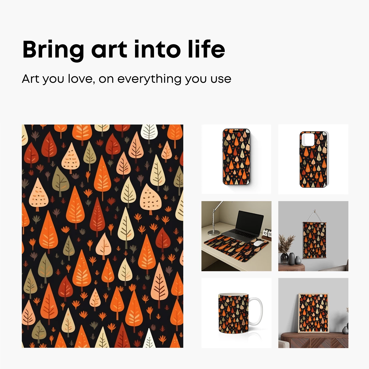 Autumn Forest Whispers: Colorful Trees in Harmony - Image 2