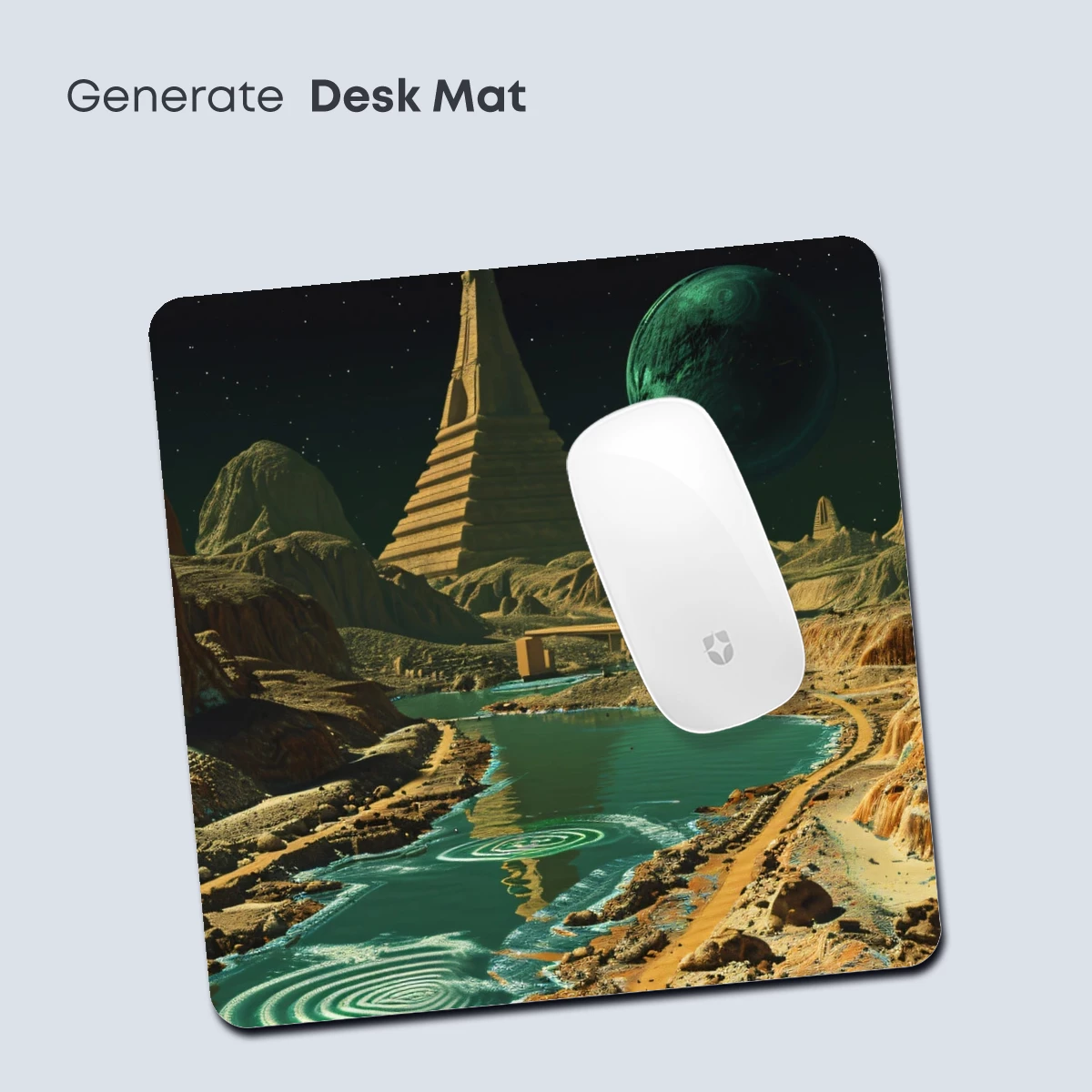 Alien Oasis: Pyramid Under a Cosmic Moon - Image 4