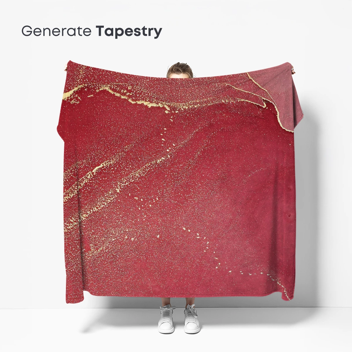 Crimson Canvas with Golden Veins - Image 5