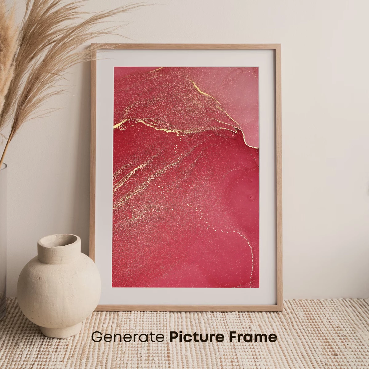 Crimson Canvas with Golden Veins - Image 7
