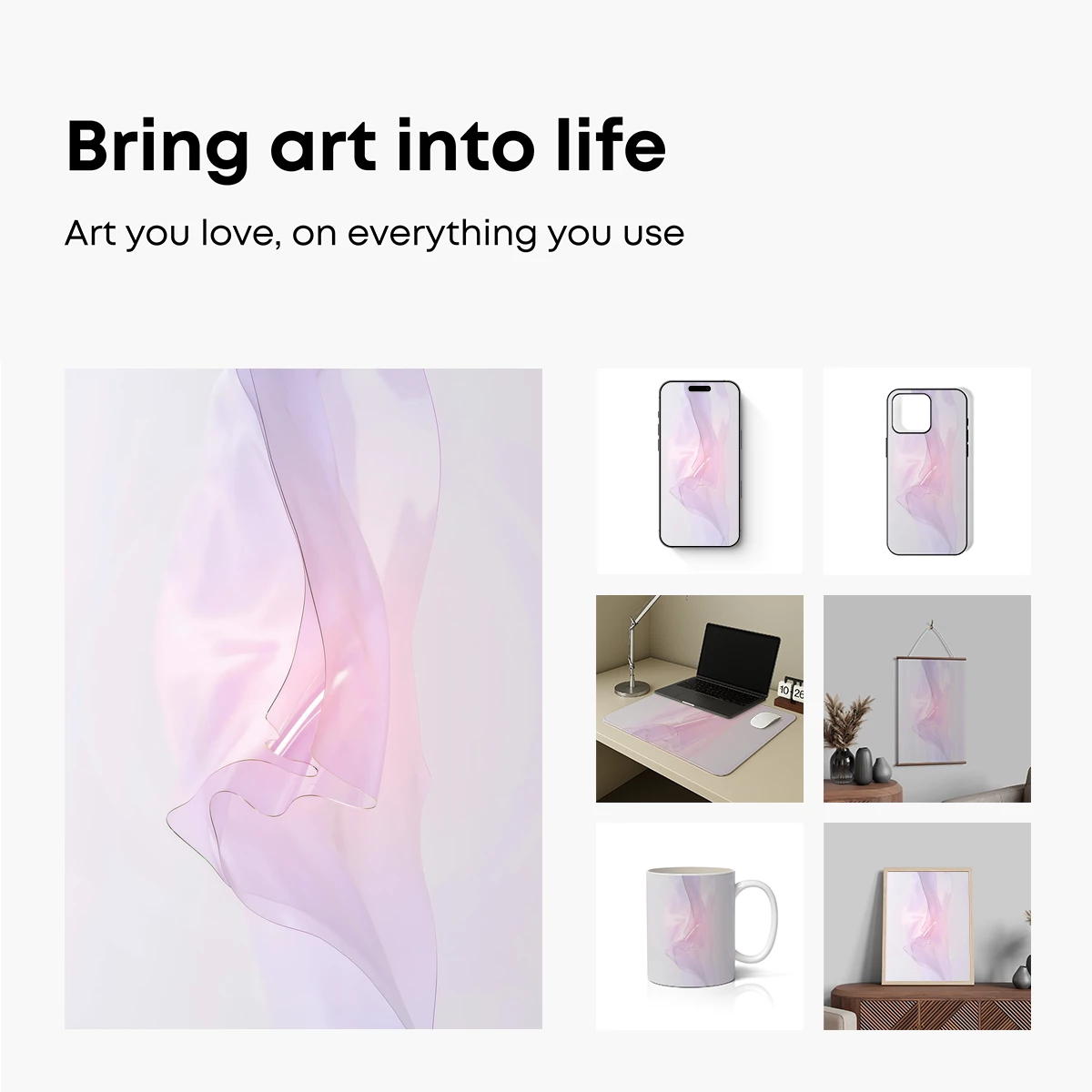 Ethereal Silk Dance: Soft Pink Fabric in Motion - Image 2