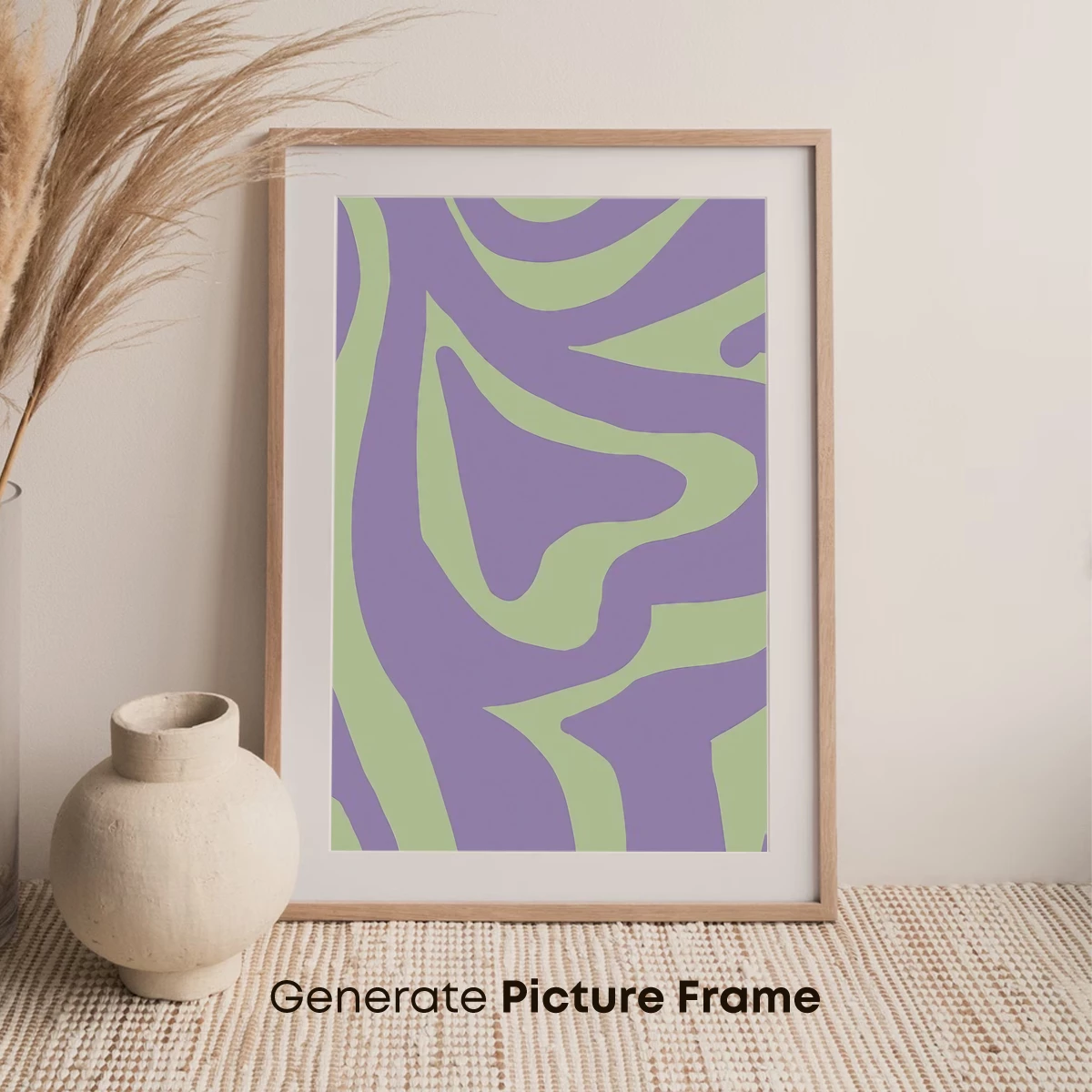Abstract Flow: Lavender and Sage Waves - Image 7
