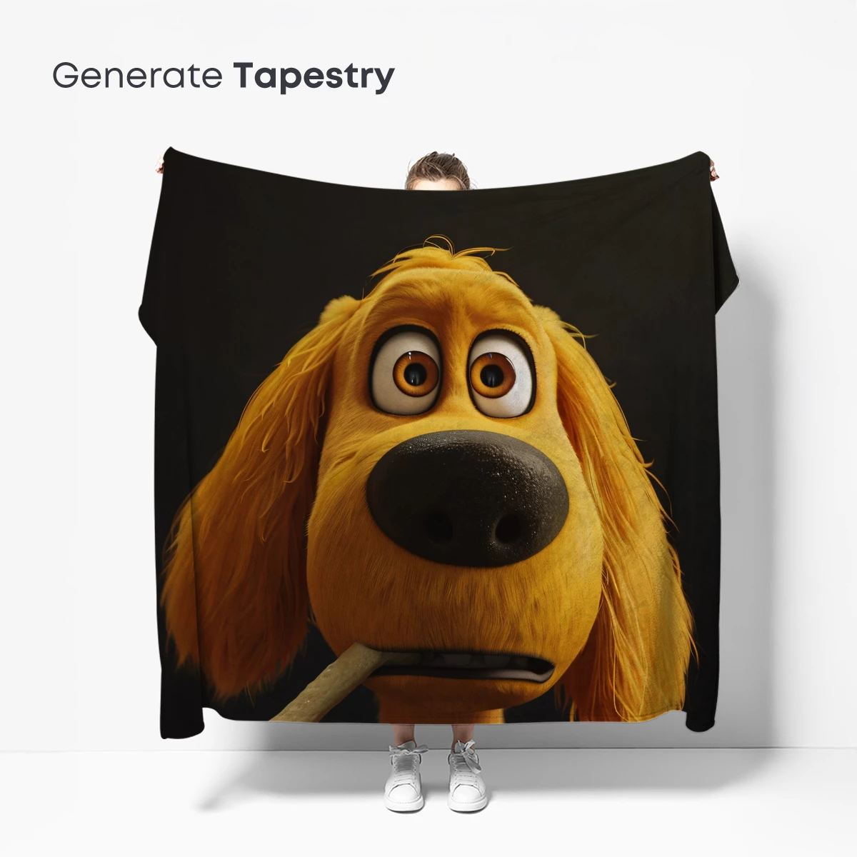 Golden Retriever with Bone: Whimsical Cartoon Charm - Image 5