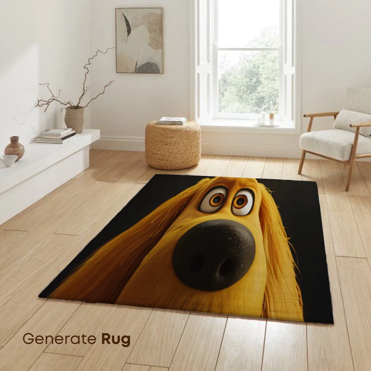 Golden Retriever with Bone: Whimsical Cartoon Charm - Image 6