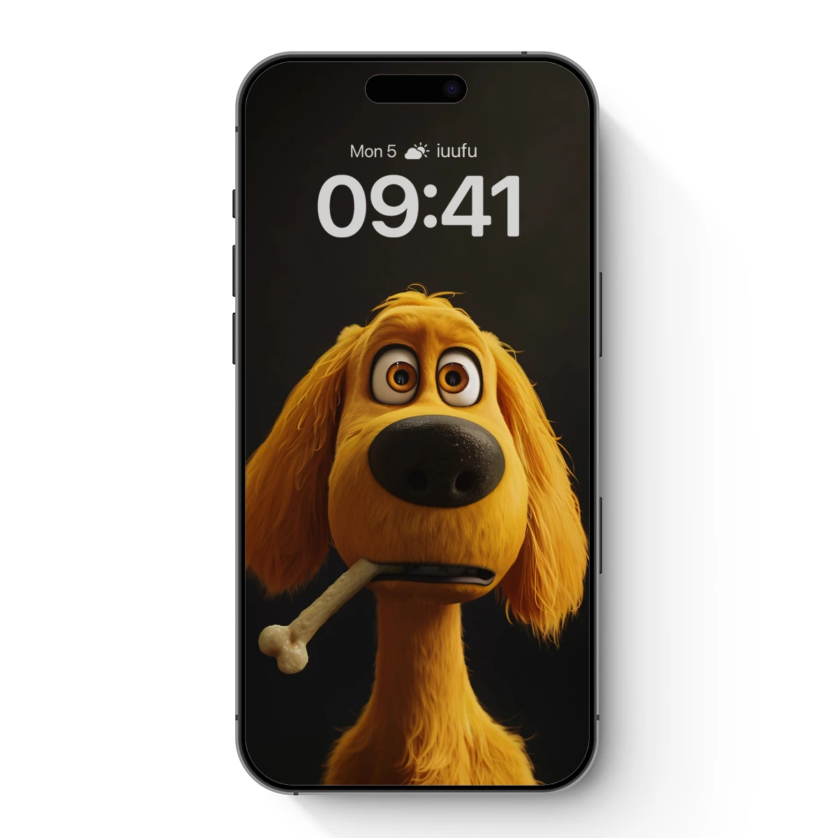 Golden Retriever with Bone: Whimsical Cartoon Charm