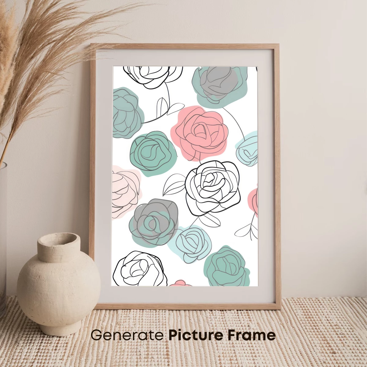Elegant Rose Sketches in Pastel Harmony - Image 7