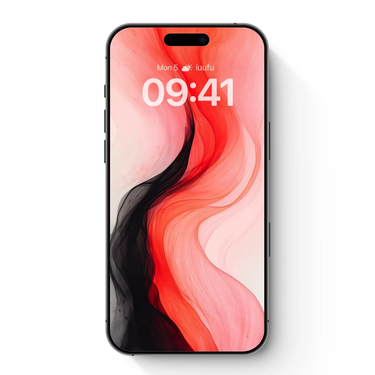 Fluid Harmony: Red and Black Abstract Waves