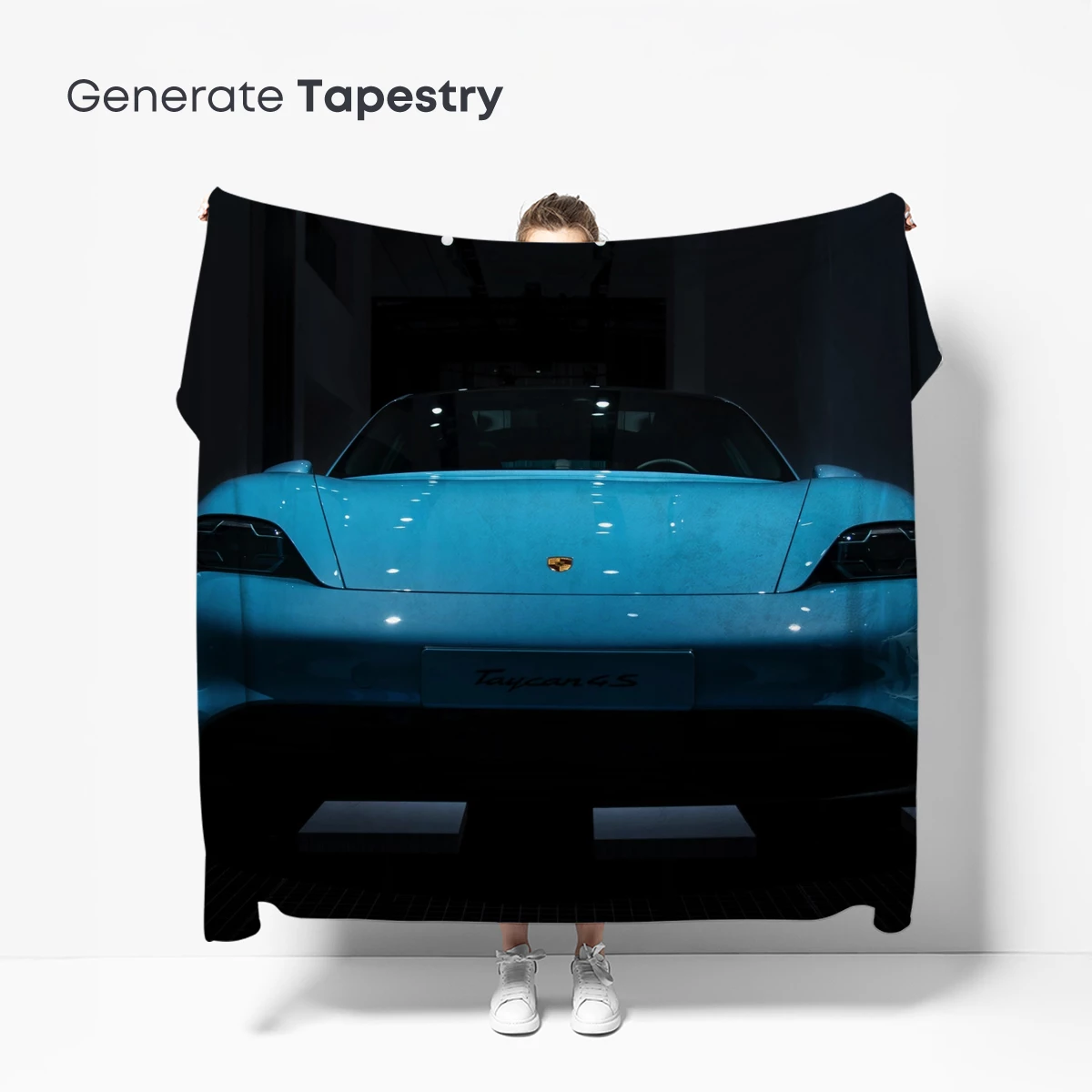 Electric Blue Elegance: Futuristic Sports Car Silhouette - Image 5