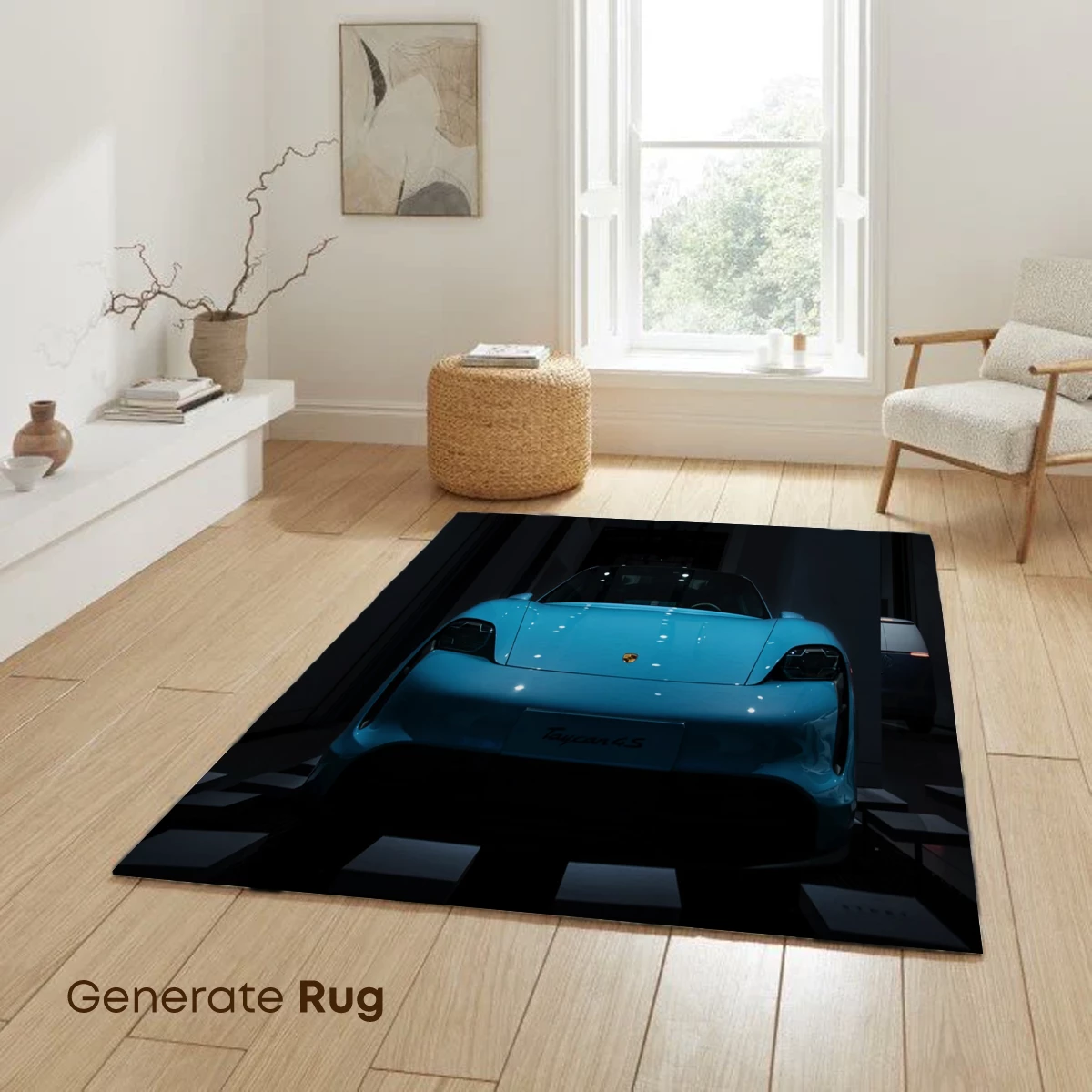 Electric Blue Elegance: Futuristic Sports Car Silhouette - Image 6