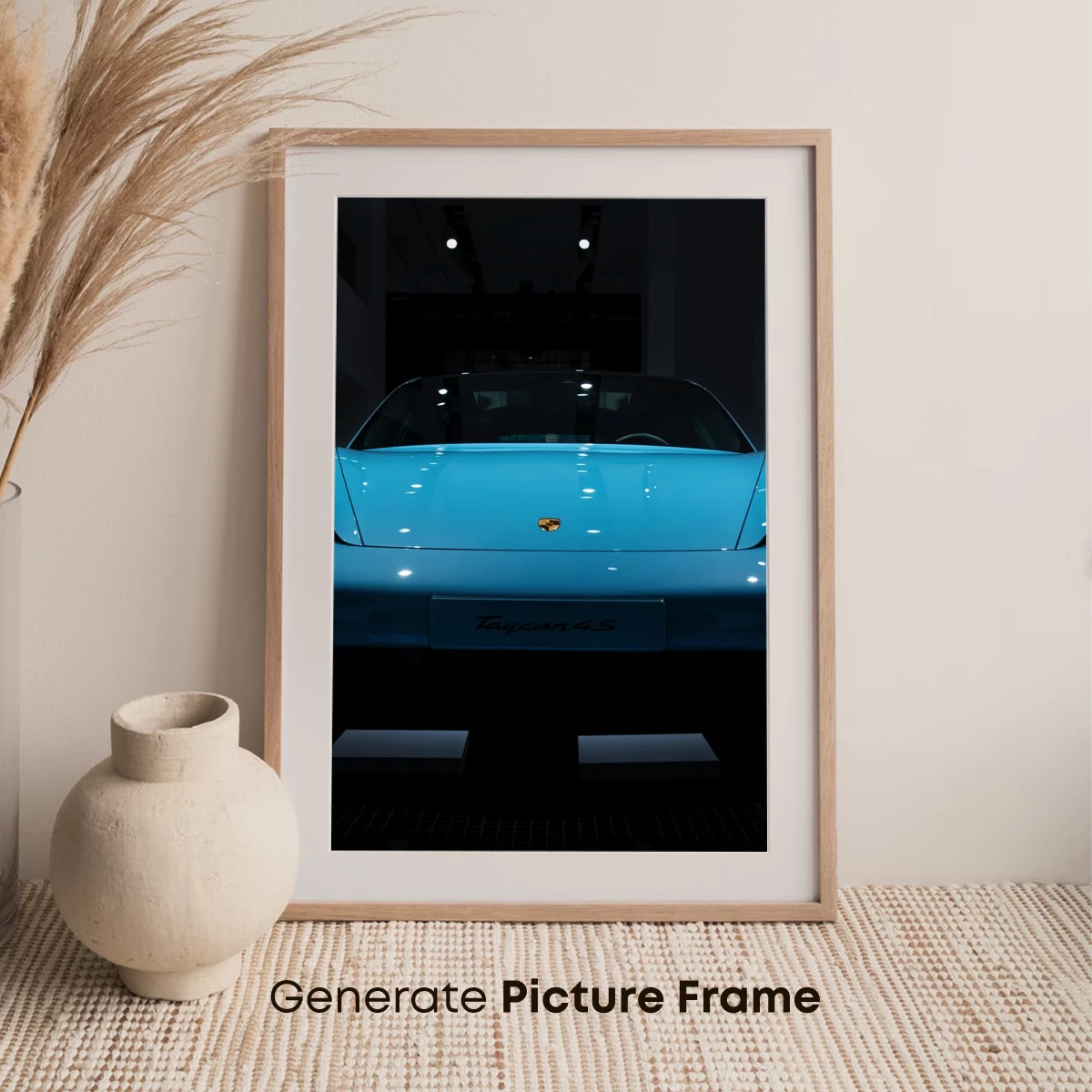 Electric Blue Elegance: Futuristic Sports Car Silhouette - Image 7