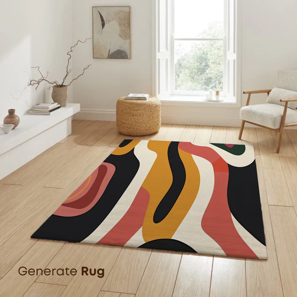 Abstract Fusion: Warm Tones and Wavy Lines - Image 6