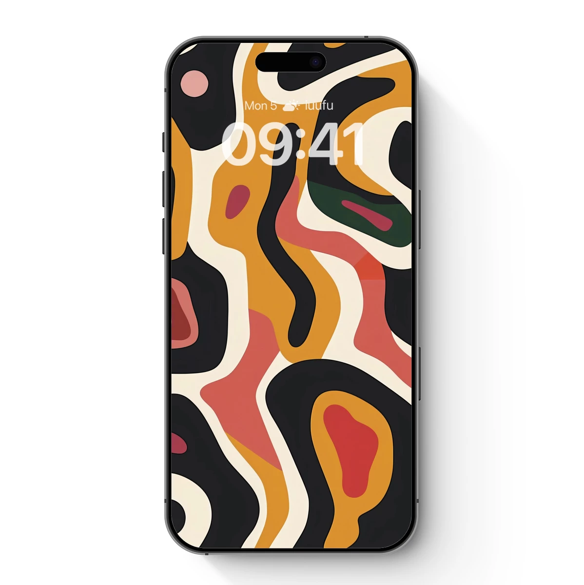 Abstract Fusion: Warm Tones and Wavy Lines