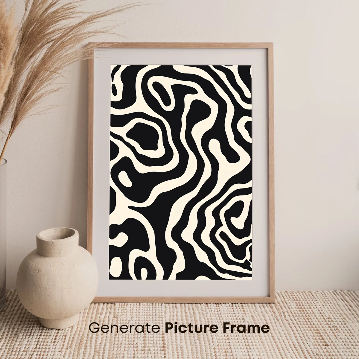 Abstract Wavy Lines: Monochrome Flow - Image 7