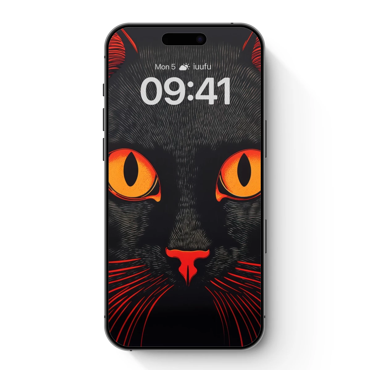 Feline Noir: Electric Eyes in Midnight Fur