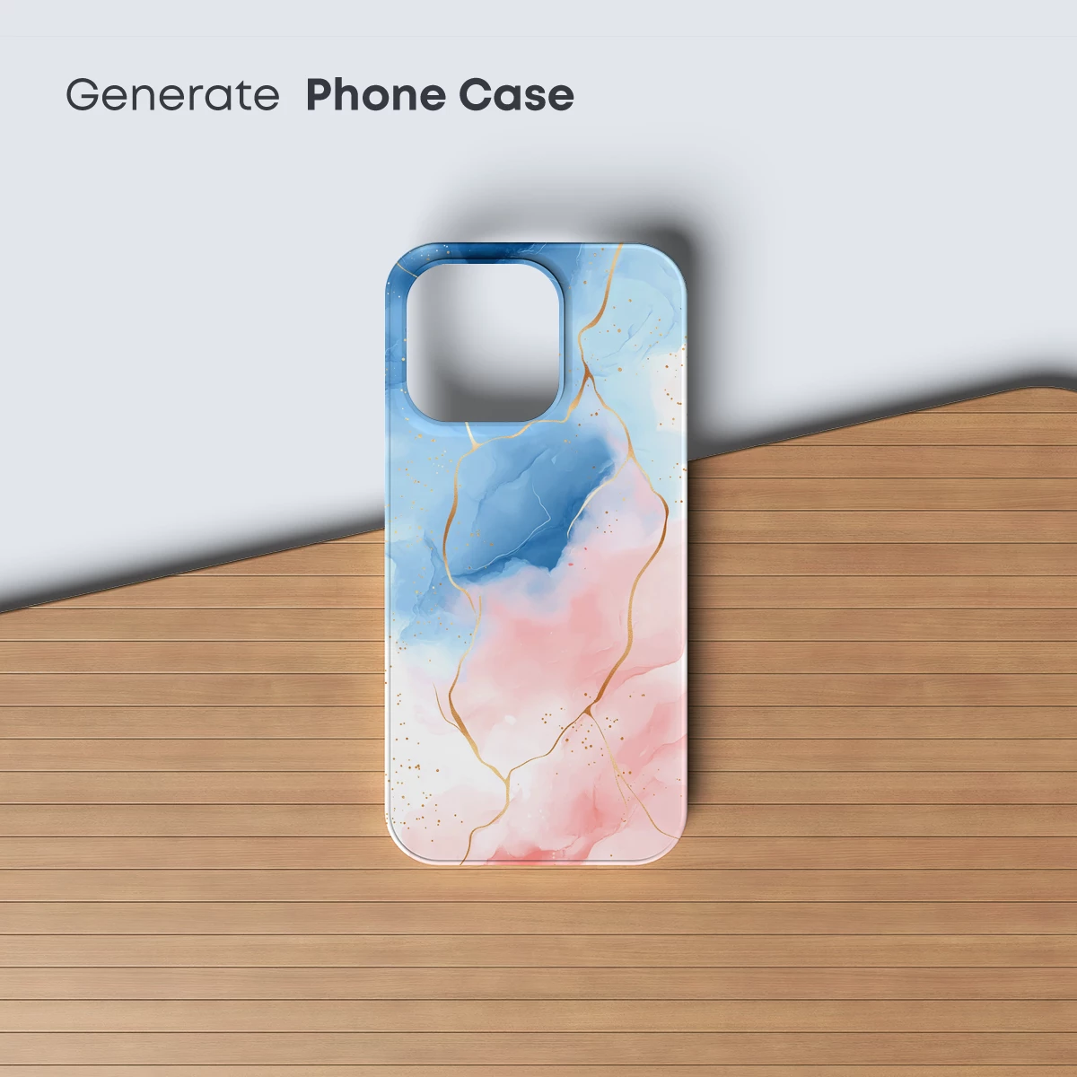 Ethereal Gold Veins in Blue and Pink Abstract - Image 3