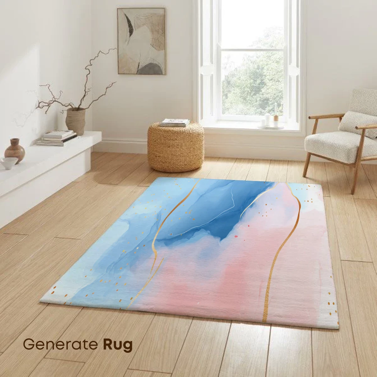 Ethereal Gold Veins in Blue and Pink Abstract - Image 6