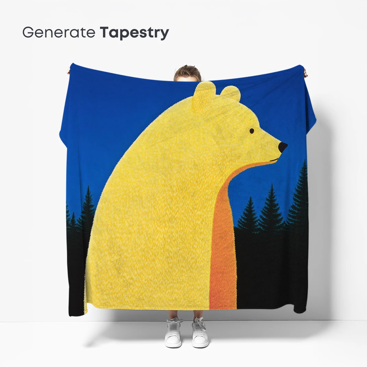 Golden Bear in Midnight Forest - Image 5