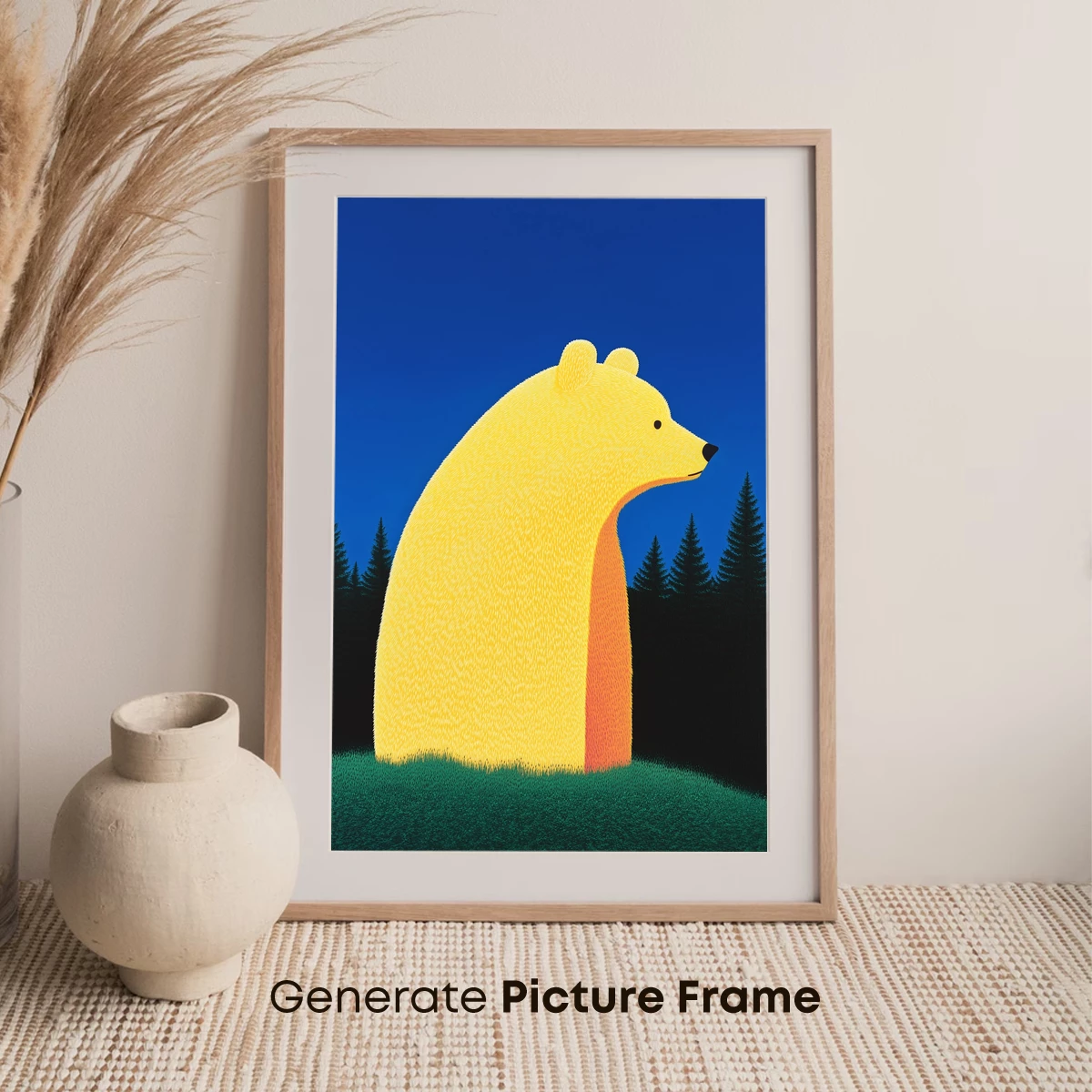 Golden Bear in Midnight Forest - Image 7