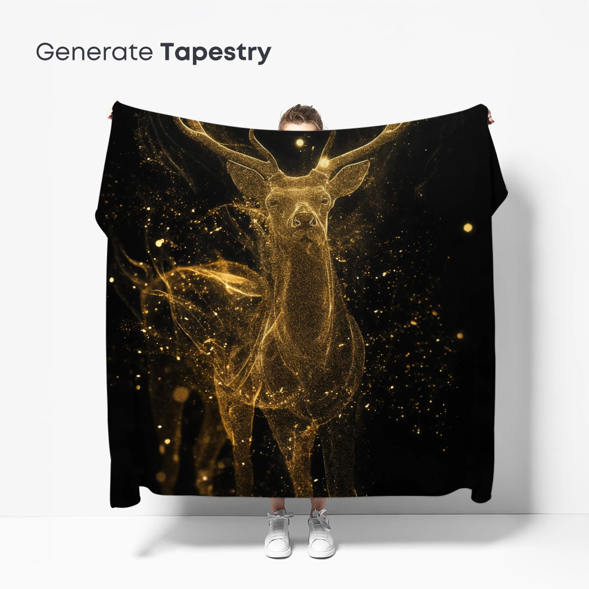 Golden Stag in Stardust: Ethereal Wildlife Art - Image 5