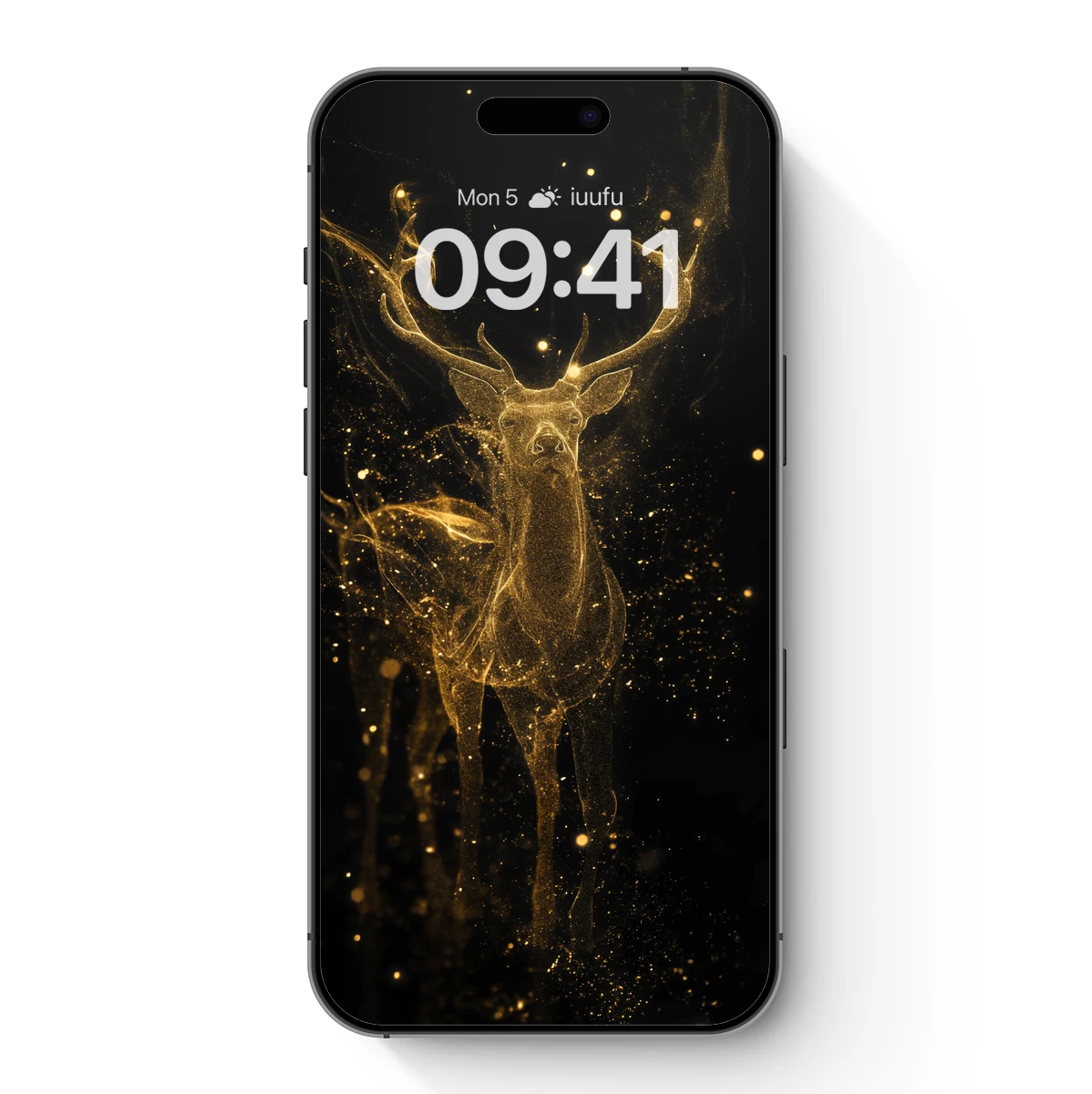 Golden Stag in Stardust: Ethereal Wildlife Art