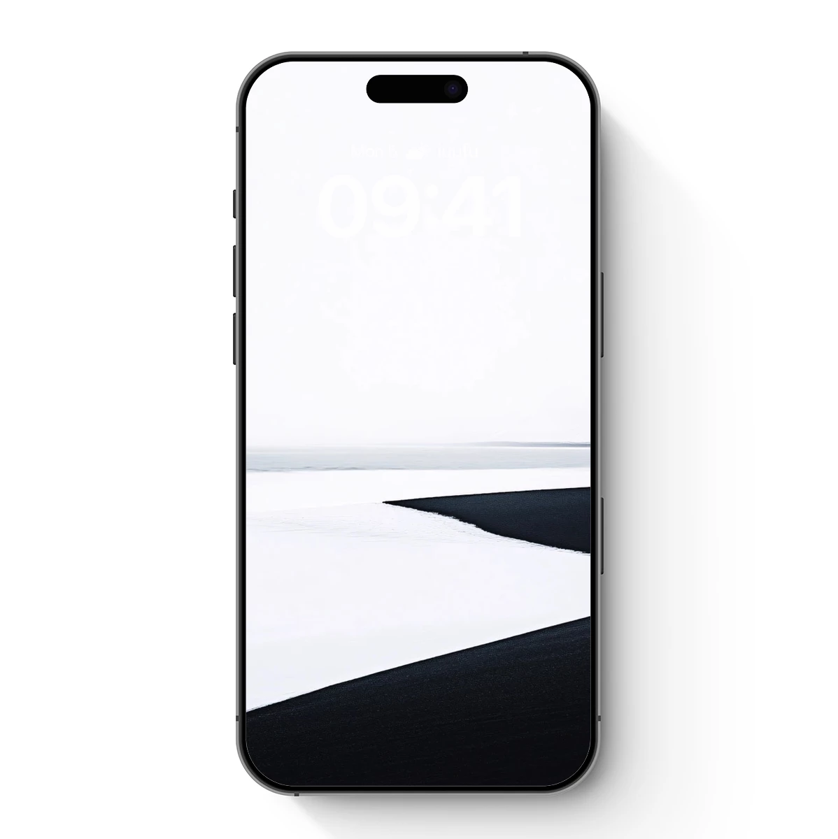 Eternal Contrast: Black Sand Meets White Snow