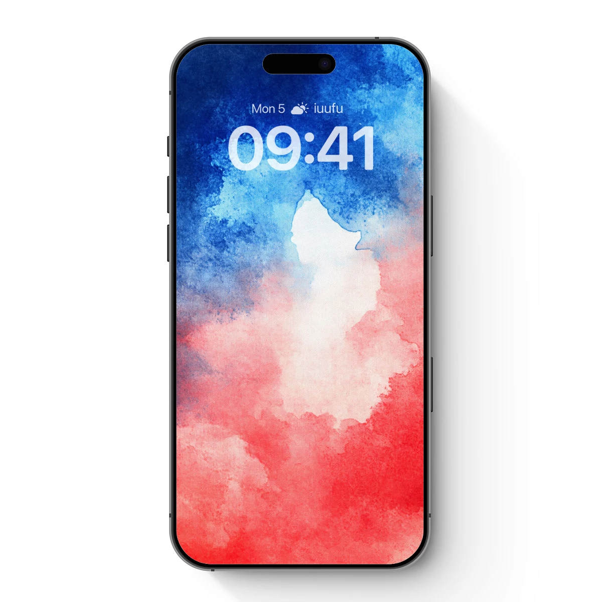 Abstract Watercolor Map: Blue and Red Fusion