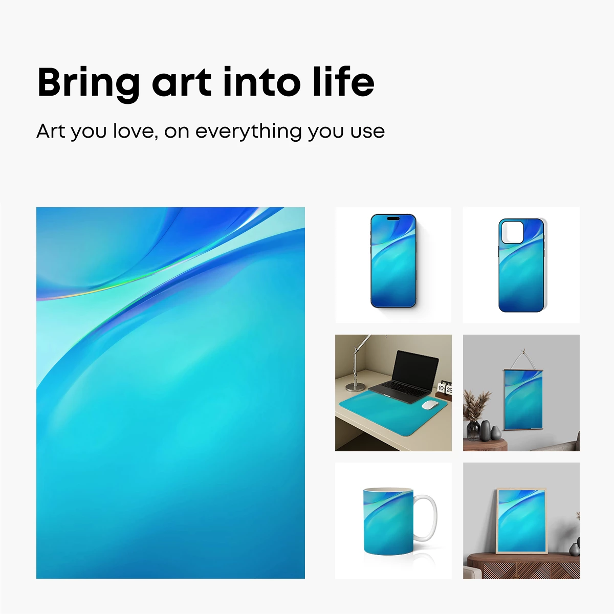 Fluid Blue Elegance: Abstract Waves in Harmony - Image 2