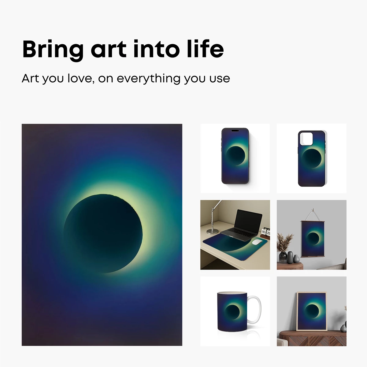 Eclipse Aura: Celestial Shadow in Teal Hues - Image 2