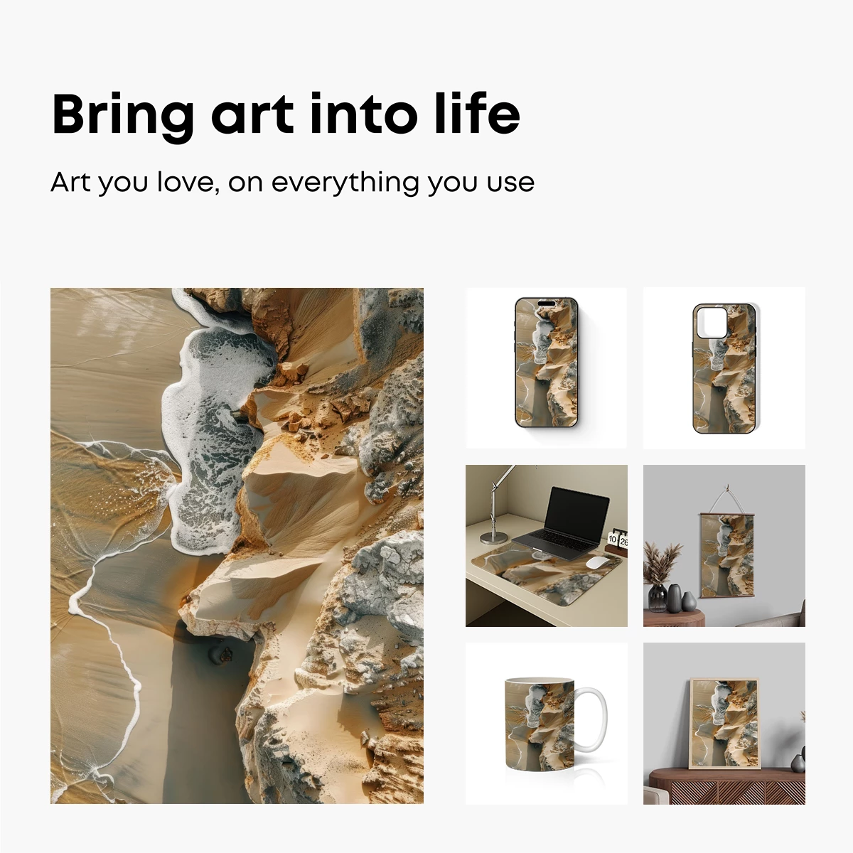 Eternal Shoreline: Sandstone Cliffs Meet the Sea