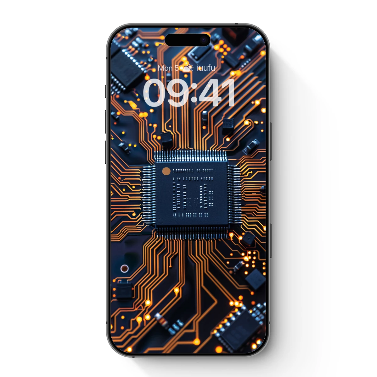 Circuit Symphony: Orange Traces on Midnight Board