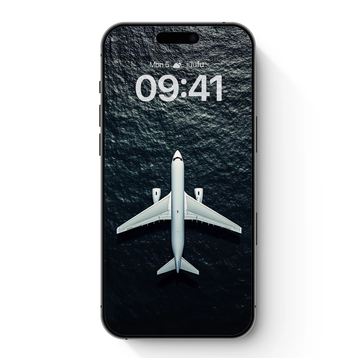 Aerial Solitude: Plane Over Midnight Sea